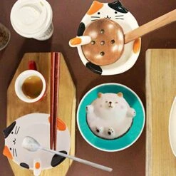 Cat Spoon Rests For Kitchen Counter, Ceramic Spoon Holder For Stove Top, Utensil Coffee Spoon Rest, Kawaii Kitchen Accessories & Ring Dish Decor - Jewelry Tray & Spoon Rest For Tableware Table Food -Peugeot Shop 51l0SSy39JL