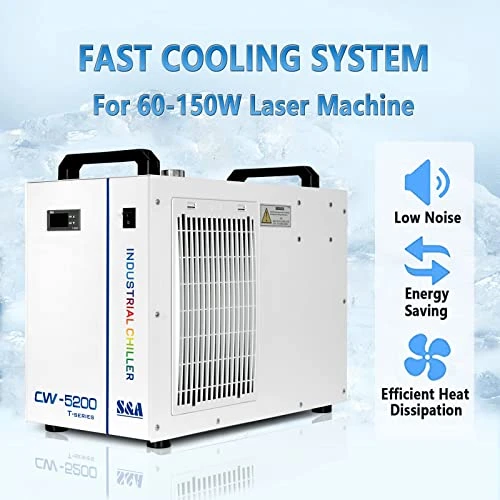 7L Industrial Water Chiller CW-5200DH 0.9HP 3.43gpm Water Cooling System For 60W 70W 80W 90W 100W 120W 130W 150W CO2 Laser Engraving & Cutting Machines, Cools 5699 BTU/Hour 2 7L Industrial Water Chiller CW-5200DH 0.9HP 3.43gpm Water Cooling System For 60W 70W 80W 90W 100W 120W 130W 150W CO2 Laser Engraving & Cutting Machines, Cools 5699 BTU/Hour - Image 2
