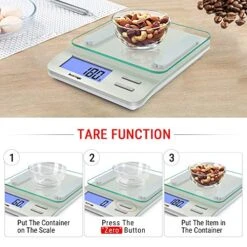 Weight 207 Digital Kitchen Multifunction Food Scale For Cooking With Large Back-lit LCD Display,Easy To Clean With Precision Measuring,Tempered Glass (Silver) 6 Weight 207 Digital Kitchen Multifunction Food Scale For Cooking With Large Back-lit LCD Display,Easy To Clean With Precision Measuring,Tempered Glass (Silver) -Peugeot Shop 51l80xok1kL