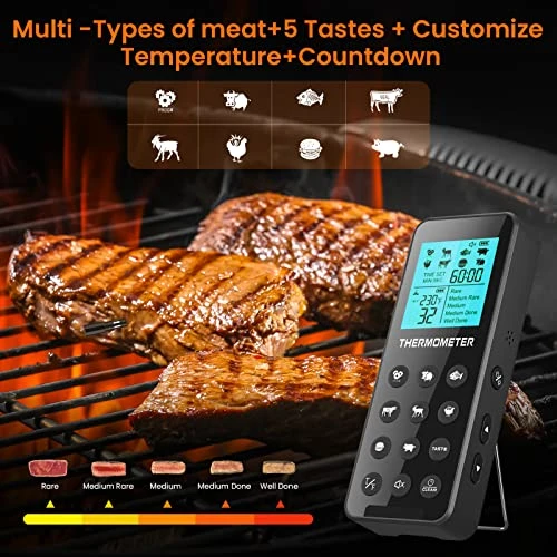 Wireless Meat Thermometer,300FT Digital Wireless Meat Thermometer With Alarm Function For The Oven, Grill, Kitchen (Wireless Thermometer) 3 Wireless Meat Thermometer,300FT Digital Wireless Meat Thermometer With Alarm Function For The Oven, Grill, Kitchen (Wireless Thermometer) - Image 3