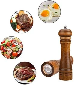 Efillable Wooden Pepper Mill - Big Solid Oaken Wood Gourmet Professional Mills Shaker With Strong Non-corrosive Adjustable Ceramic Grinder Mechanism - Fine To Coarse - 8 In 8 Efillable Wooden Pepper Mill - Big Solid Oaken Wood Gourmet Professional Mills Shaker With Strong Non-corrosive Adjustable Ceramic Grinder Mechanism - Fine To Coarse - 8 In -Peugeot Shop 51lJFy8nkgL