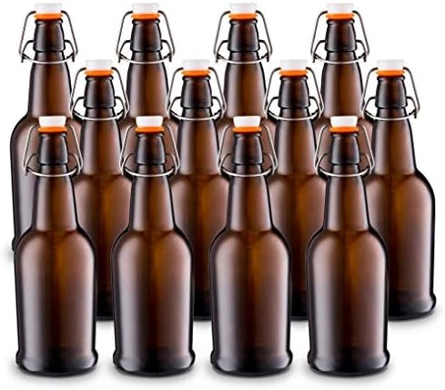 Home Brewing Glass Beer Bottle With Easy Wire Swing Cap & Airtight Rubber Seal -Amber- 16oz - Case Of 12 - By Tiabo 5 Home Brewing Glass Beer Bottle With Easy Wire Swing Cap & Airtight Rubber Seal -Amber- 16oz - Case Of 12 - By Tiabo - Image 5
