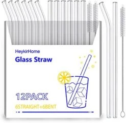 10-Pack Disposable Glass Straw,Size 8.5''x10 MM,Including 5 Straight And 5 Bent With 2 Cleaning Brush- Perfect For Smoothies, Tea, Juice 9 10-Pack Disposable Glass Straw,Size 8.5''x10 MM,Including 5 Straight And 5 Bent With 2 Cleaning Brush- Perfect For Smoothies, Tea, Juice -Peugeot Shop 51lOIYBETiL. AC 1