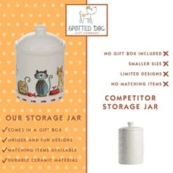 - Ceramic Food Storage Jar With Lid, Decorative Cute Cat Themed Canister For Kitchen Counter, Animal Home Decor (1L / 30oz) – Cat Lover Owner Gifts For Women & Men -Peugeot Shop 51lOaCulsbL