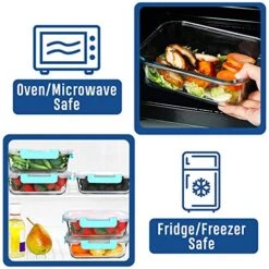 24-Piece Glass Food Storage Meal Prep Containers With Lids (Blue) -Peugeot Shop 51lX3bDpxTL