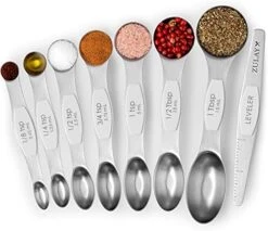 Stackable Magnetic Spoons Set Of 8 - Dual Sided Magnetic Measuring Spoons Set Fits In Spice Jars - Stainless Steel Measuring Spoons Magnetic For Dry And Liquid Ingredients (Black) -Peugeot Shop 51lXluR0LrL. AC