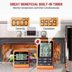 TP829 Wireless Meat Thermometer For Grilling And Smoking, 1000FT Grill Thermometer For Outside Grill With 4 Meat Probes, BBQ Thermometer For Smoker Oven Cooking Beef Turkey 11 TP829 Wireless Meat Thermometer For Grilling And Smoking, 1000FT Grill Thermometer For Outside Grill With 4 Meat Probes, BBQ Thermometer For Smoker Oven Cooking Beef Turkey -Peugeot Shop 51lcaHFNO2L