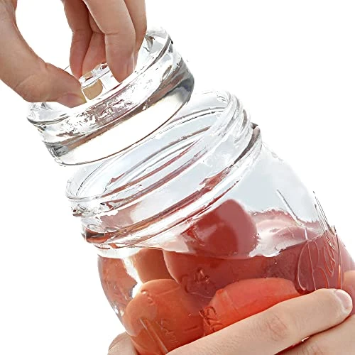 4-Pack Fermentation Glass Weights With Easy Grip Grooved Handles Heavy Fermenting Lids Fermentation Kit For Any Wide Mouth Mason Jars 4 4-Pack Fermentation Glass Weights With Easy Grip Grooved Handles Heavy Fermenting Lids Fermentation Kit For Any Wide Mouth Mason Jars - Image 4