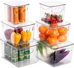 3 Pack Premium Plastic Storage Bins - Sturdy Refrigerator Pantry Organizer - Versatile Lightweight Stackable Cabinet Organization - Bath, Makeup, Food, & Snack Packet Organizer- Clear Square Bin 13 3 Pack Premium Plastic Storage Bins - Sturdy Refrigerator Pantry Organizer - Versatile Lightweight Stackable Cabinet Organization - Bath, Makeup, Food, & Snack Packet Organizer- Clear Square Bin -Peugeot Shop 51lfaxxX0LL. AC