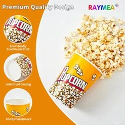 Popcorn Buckets Disposable 32oz Retro Style Paper Leak Proof Popcorn Containers Popcorn Bowls For Family Movie Night & Party - 10 Pack -Peugeot Shop 51lklsTsH7L