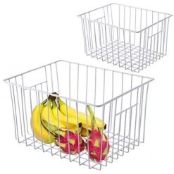 Freezer Baskests Organizer Bins, Freezer Wire Storage Basket Refrigerator Storage Baskets Bins Organizer With Built-in Handles For Cabinets, Pantry, Closets, Bedrooms - Set Of 2 11 Freezer Baskests Organizer Bins, Freezer Wire Storage Basket Refrigerator Storage Baskets Bins Organizer With Built-in Handles For Cabinets, Pantry, Closets, Bedrooms - Set Of 2 -Peugeot Shop 51lqdlHNNpL