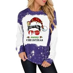 Sweatshirts For Women Loose Fit Cute Loose Tops Sweatshirts Long Sleeve Christmas Print Crew Neck Pullover Top