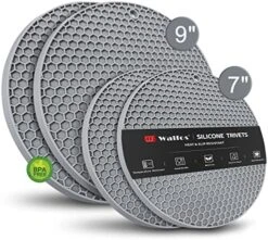 Silicone Microwave Mats, Walfos Heat Resistant Multi-Purpose Microwave Trivet Mat, Non-Slip, BPA Free And Dishwasher Safe, Perfect For Microwave, Oven, Hot Pan, Set Of 2, Grey -Peugeot Shop 51lt4ANGEAL. AC