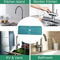 Silicone Faucet Handle Drip Catcher Tray Mat, Kitchen Faucet Mat Sink Splash Guard,Sink Drain Pad Behind Faucet,Countertop Protector Drying Mat For Bathroom, Kitchen (Blue) 7 Silicone Faucet Handle Drip Catcher Tray Mat, Kitchen Faucet Mat Sink Splash Guard,Sink Drain Pad Behind Faucet,Countertop Protector Drying Mat For Bathroom, Kitchen (Blue) -Peugeot Shop 51ltiZZGwOL