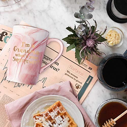 Grandma Coffee Mug I'm A Grandma What's Your SuperPower Best Grandma Mug Cup Funny Christmas Birthday Gift For Grandma Marble Coffee Mug With Box Coaster Sock Spoon Gift Card 14 Oz Pink 2 Grandma Coffee Mug I'm A Grandma What's Your SuperPower Best Grandma Mug Cup Funny Christmas Birthday Gift For Grandma Marble Coffee Mug With Box Coaster Sock Spoon Gift Card 14 Oz Pink - Image 2
