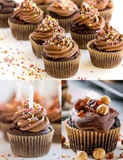 Fbera Jumbo Cupcake Liners Greaseproof Paper 200 Count - Food Grade Odorless Muffin Baking Cups Cupcake Wrappers For Wedding Birthday, Natural -Peugeot Shop 51lznAHxFQL