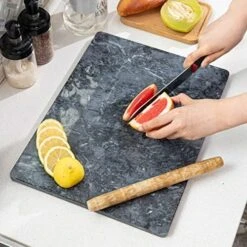 Marble Pastry Board 16x12 Inch Cutting Board Marble Serving Tray For Cheese Perfect For Keep The Dough Cool And Chocolate Tempering Easy To Clean Sleek Design, Gray -Peugeot Shop 51m uUBGAL. AC