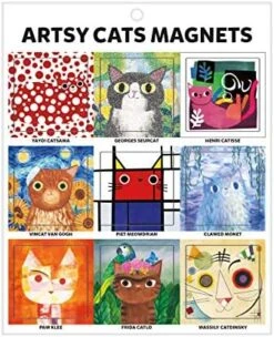 Mudpuppy Galison Artsy Cats Magnets â€“ Artistic And Funny Refrigerator Magnets, Includes Nine Designs, Each One Measures 1.5â€ X 1.5â€ â€“ Makes A Great Gift For Cat And Art Lovers, Multi Color -Peugeot Shop 51m1I4AxgiL. AC