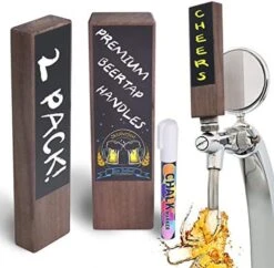 Chalkboard Beer Tap Handles - 2-Pack Wooden Walnut Beer Tap Handles With Chalkboard And Pen - Best For Homebrew, Kegerators And Bars - Makes A Great Gift For Beer Lovers And Homebrewers -Peugeot Shop 51m5pB7O9NL. AC