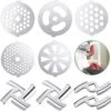 9 Pieces Meat Grinder Blades Meat Grinder Plate Discs Stainless Steel Food Grinder Accessories For Size 5 Stand Mixer And Meat Grinder