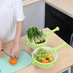 Manual Salad Spinner, Lettuce Spinner Vegetable Dryer, Quick And Easy Multi-Use Lettuce Spinner, Vegetable Dryer, Fruit Washer, Pasta And Fries Spinner -Peugeot Shop 51mAFJjYXiL