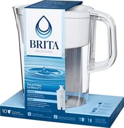 Brita Large 10 Cup Water Filter Pitcher With 1 Standard Filter, Made Without BPA, Tahoe, White -Peugeot Shop 51mDpvosGcL