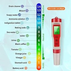PH Meter, 4-in-1 Digital PH Meter With PH/TDS/EC/Temp Function With ATC For Drinking Water, ±0.01 High Accuracy PH Water Tester For Hydroponics, Aquarium, Pool, Pocket Size Water Quality Tester -Peugeot Shop 51mIjq58cLL