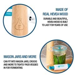 Fermentology Sauer Stick - Wooden Vegetable Fermentation Tamper - Cabbage Sauerkraut Pounder - Fermenting Food Mashers And Packers 6 Fermentology Sauer Stick - Wooden Vegetable Fermentation Tamper - Cabbage Sauerkraut Pounder - Fermenting Food Mashers And Packers -Peugeot Shop 51mKiHl91HL