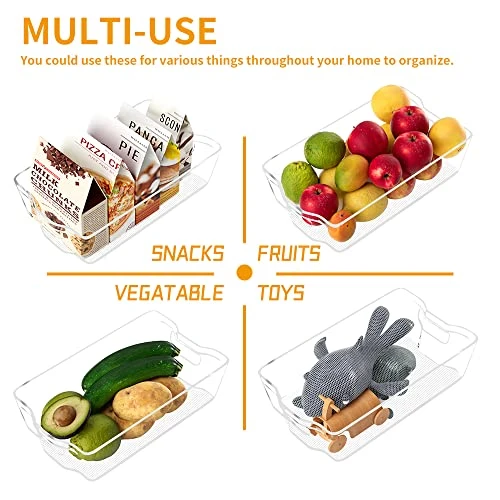 Fridge Organizer Storage Bins - 8 Pack Stackable Freezer Kitchen Containers With Handles BPA Free Clear Organization Fridge Stackable Organizer For Cabinet Drawer And Pantry 4 Fridge Organizer Storage Bins - 8 Pack Stackable Freezer Kitchen Containers With Handles BPA Free Clear Organization Fridge Stackable Organizer For Cabinet Drawer And Pantry - Image 4