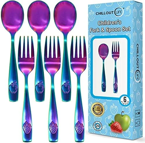 Stainless Steel Kids Silverware Set - Child And Toddler Safe Flatware - Kids Utensil Set - Metal Kids Cutlery Set (Includes 3 Small Kids Spoons & 3 Kids Forks) 4 Stainless Steel Kids Silverware Set - Child And Toddler Safe Flatware - Kids Utensil Set - Metal Kids Cutlery Set (Includes 3 Small Kids Spoons & 3 Kids Forks) - Image 4