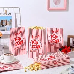 Paper Popcorn Bags 2 Oz Popcorn Bags Individual Servings Red And White Striped Popcorn Bags For Popcorn Machine Movie Nights Birthday Carnival Party Supplies (200 Pcs) -Peugeot Shop 51mZGccuPYL