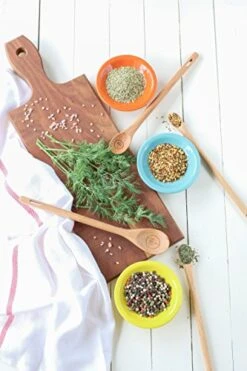 Long Handle Wooden Measuring Spoons By Utensi, Set Of 4 Engraved Accurate Spoons For Dry And Liquid Ingredients, Beech Wood Set (9-inch Handles) -Peugeot Shop 51mbm13huWL