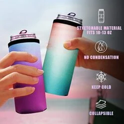 6 Skinny Can Coolers Slim Can Cooler For Slim Beer & Hard Seltzer, Skinny Beer Cans Coolie Skinny Insulators, Claw Can Cooler Sleeve Summer Daze -Peugeot Shop 51md2ot8qJL