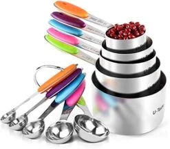 10 Piece Measuring Cups And Spoons Set In 18/8 Stainless Steel -Peugeot Shop 51mir28DAJL. AC