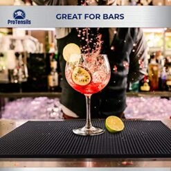 Rubber Bar Mat By ProTensils, 18" X 12", Black Bar Mats, Bar Service Mat, Black Coffee Bar Mat, Spill Mat For Counter-Top (2 Pieces) 8 Rubber Bar Mat By ProTensils, 18" X 12", Black Bar Mats, Bar Service Mat, Black Coffee Bar Mat, Spill Mat For Counter-Top (2 Pieces) -Peugeot Shop 51mm6VGAkOL