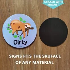 Sloth Stuff-Dishwasher Magnet Clean Dirty Sign -Double Sided Magnet Flip With Magnetic Plate For Any Dishwasher-Funny Signs Kitchen Gifts For Women Mom Kids -Peugeot Shop 51moaN4fhAL