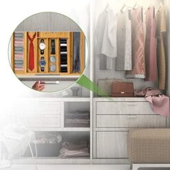 Bamboo Expandable Drawer Organizer For Utensils Holder, Adjustable Cutlery Tray, Wood Drawer Dividers Organizer For Silverware, Flatware, Knives In Kitchen, Bedroom, Living Room -Peugeot Shop 51mrSzI0A2L