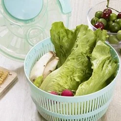 HEIMP Dryer Salad Spinner With Handle, Manual Salad Spinner, With Bowl To Wash, Dry, Lettuce, Vegetables, Fruit Drain Dishwasher Safe Kitchen Slicer 12 HEIMP Dryer Salad Spinner With Handle, Manual Salad Spinner, With Bowl To Wash, Dry, Lettuce, Vegetables, Fruit Drain Dishwasher Safe Kitchen Slicer -Peugeot Shop 51n1WxmLewS