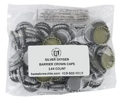 144 Oxygen Absorbing Beer Bottle Caps, 26mm US Standard Size Pry Off Silver Crown Caps For Homebrew, PVC Free Caps For Beer Bottles -Peugeot Shop 51n2xOLW1NL