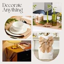 Table Runner - For Farmhouse-Style Dining Room - Burlap Roll Woven Jute Fabric Placemats Or Centerpieces -Rustic Home Decor For Coffee, Tea, & Outdoor Tables - Long Roll (14in*10yards) -Peugeot Shop 51n4fYgODBL