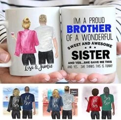 Custom Sister Mug From Sister, Sister Coffee Mug With Names, Personalized Sisters Cups, Christmas Or Birthday Gifts For Sister From Sister, Sister Moving Away Mug, 11 Or 15 Oz -Peugeot Shop 51nFbf0OgaL. AC
