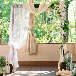 4 Pieces Gauze Cheesecloth Table Runner Cheese Cloth Runner For Wedding Tablecloth Boho Rustic Event Centerpiece Runner For Reception Bridal Shower Birthday Table Decor (Light Brown, 35 X 157 Inch) -Peugeot Shop 51nMWlV1CEL