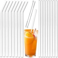 Reusable Glass Straws Assortment, 9 Inches, Eco Friendly With Brush (16 Pack Clear) -Peugeot Shop 51nOihhRygL. AC