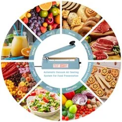 Impulse Sealer 8 Inch, Manual Heat Sealer Machine For Plastic Bags, Shrink Wrap Bag Sealers Heavy Duty Sealing Machine With Repair Kit (Blue) -Peugeot Shop 51nSMIRtQ9L