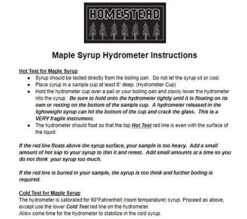 Ple Syrup Hydrometer - Measure Sugar And Moisture Content (Density) Of Boiled Sap - Baume And Brix Scale - Calibrated To Create Pure Maple Syrup -Peugeot Shop 51nVN4Vy9HL