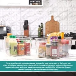 Pantry Organization And Storage Bins - Set Of 4 Large Pantry Organizer Bins - Clear Organizing Bins Or Clear Storage Bins For Organization - Fridge Organizer With Built In Handles -Peugeot Shop 51ncpQvGKXL