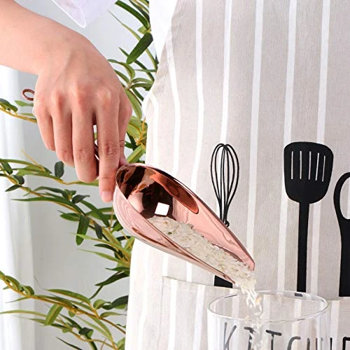 Stainless Steel Ice Scoop, Thickened Metal Food Candy Scoop For Kitchen Bar Party Wedding, Heavy Duty, Mirror Finish - Rose Gold 1 Stainless Steel Ice Scoop, Thickened Metal Food Candy Scoop For Kitchen Bar Party Wedding, Heavy Duty, Mirror Finish - Rose Gold