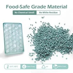 Ice Cube Tray,Circle Ball Ice Trays For Freezer With Lid & Bin,Cube Tray Making 99PCS Sphere Ice Chilling Cocktail Whiskey Tea Coffee 3 Trays 1 Ice Bucket & Scoop -Peugeot Shop 51nhofeTu7L