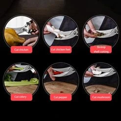 Kitchen Scissors Heavy Duty Stainless Steel Kitchen Shears Built-in Spring Open And Close Freely Lock Setting Safe And Comfort Redwood -Peugeot Shop 51nknpH0WWL