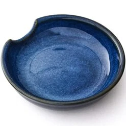 Ceramic Spoon Rest For Kitchen, Spoon Holder For Stove Top, Coffee Spoon Rest, Spoon Cradle, Kitchen Basics, Kitchen Accessories For Utensils, Set Of 1, Reactive Glaze Blue